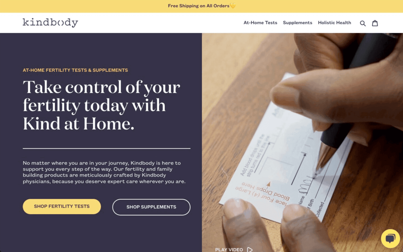 Kindbody Shop storefront preview